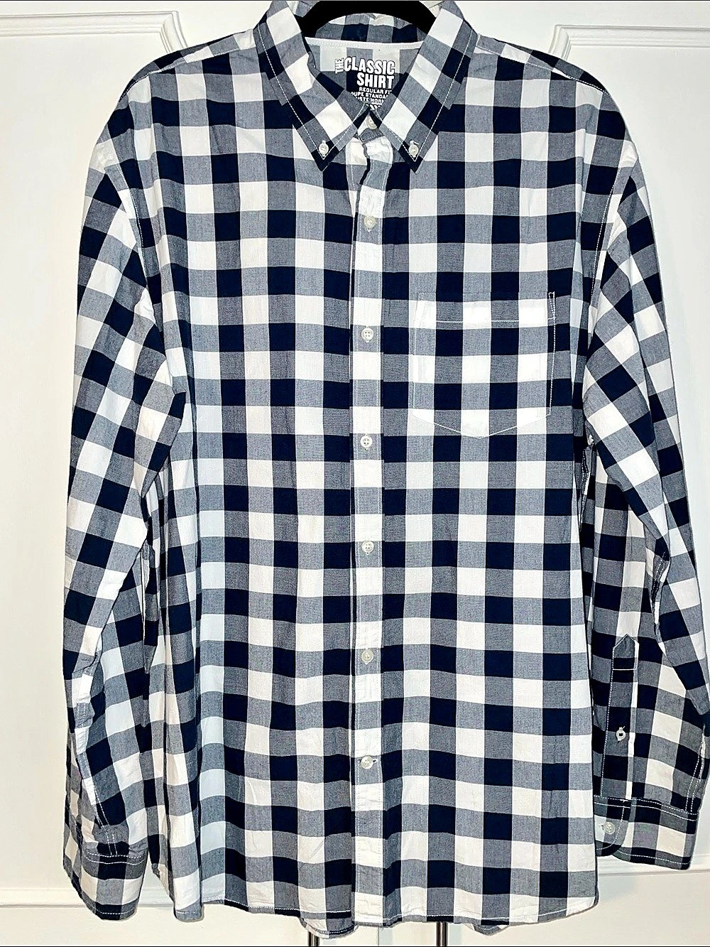 Old Navy The Classic Shirt Regular Fit Gingham Men's Checkered Shirt XXL